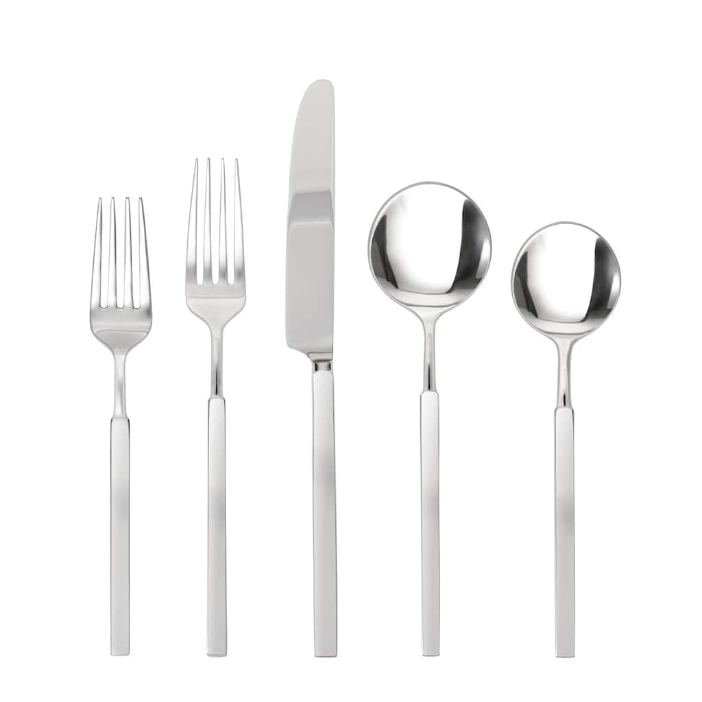 Fortessa Jaxson 18/10 Stainless Steel, 5PC Flatware Set (Service for 1), Silver