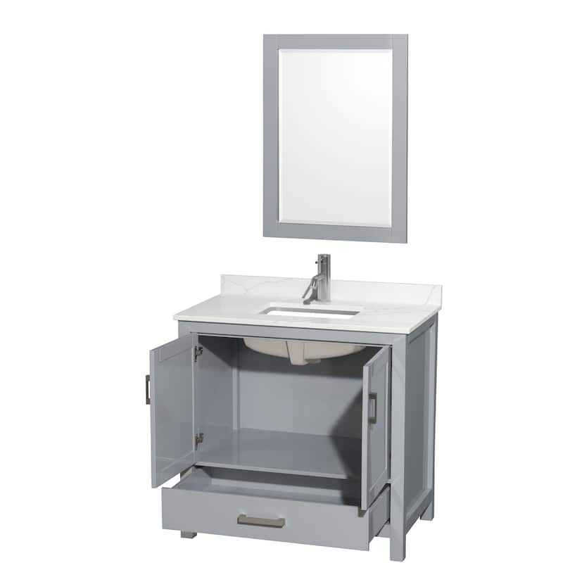 Wyndham Collection WCS141436S-QTZ-UNSM24 Sheffield 36" Free Standing
