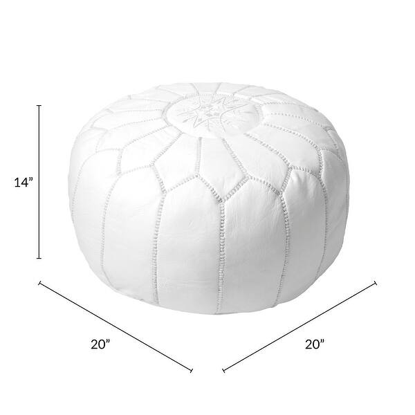 dimension image slide 5 of 7, nuLOOM Handmade Moroccan Leather Ottoman Pouf