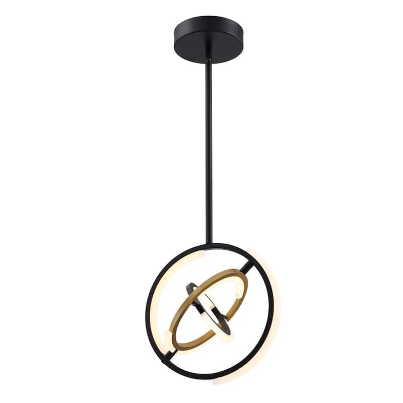 Trilogy Collection Integrated LED 13 in. Pendant, Black and Gold - Medium