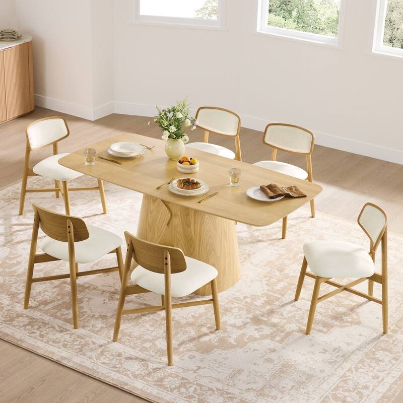 Spruce & Spring Mid-Century Upholstered Dining Chair with Solid Wood Frame