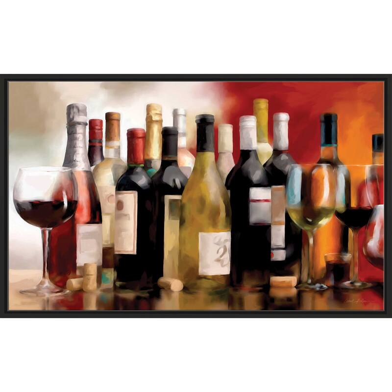 "A Taste of Wine" by Carol Robinson Print on Floating Canvas