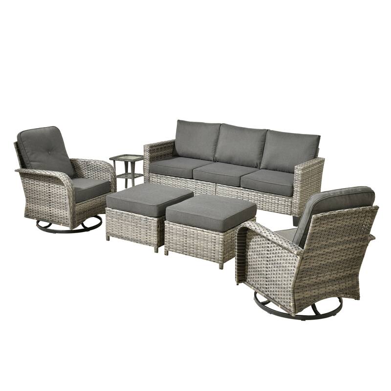 OVIOS 6-Piece Outdoor Wicker Lounge Set