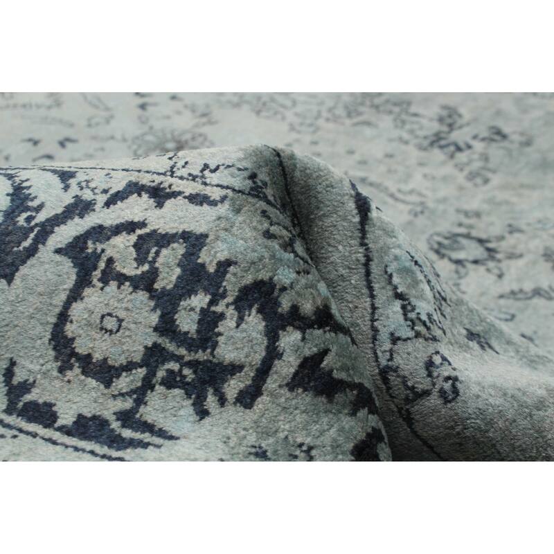 ECARPETGALLERY Hand-knotted Vibrance Teal Wool Rug - 4'7 x 7'4