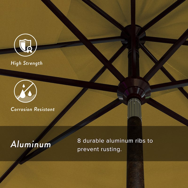 California Umbrella 11' Rd Golden State Series Patio Umbrella Bronze Aluminum Frame Crank Lift Collar Tilt Sunbrella