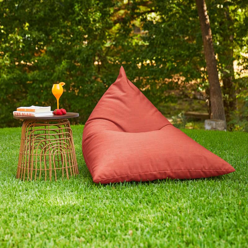 Sorra Home Sunbrella Outdoor Bean Lounger - 54 in W x 38 in W x 21 in H - Cast Coral