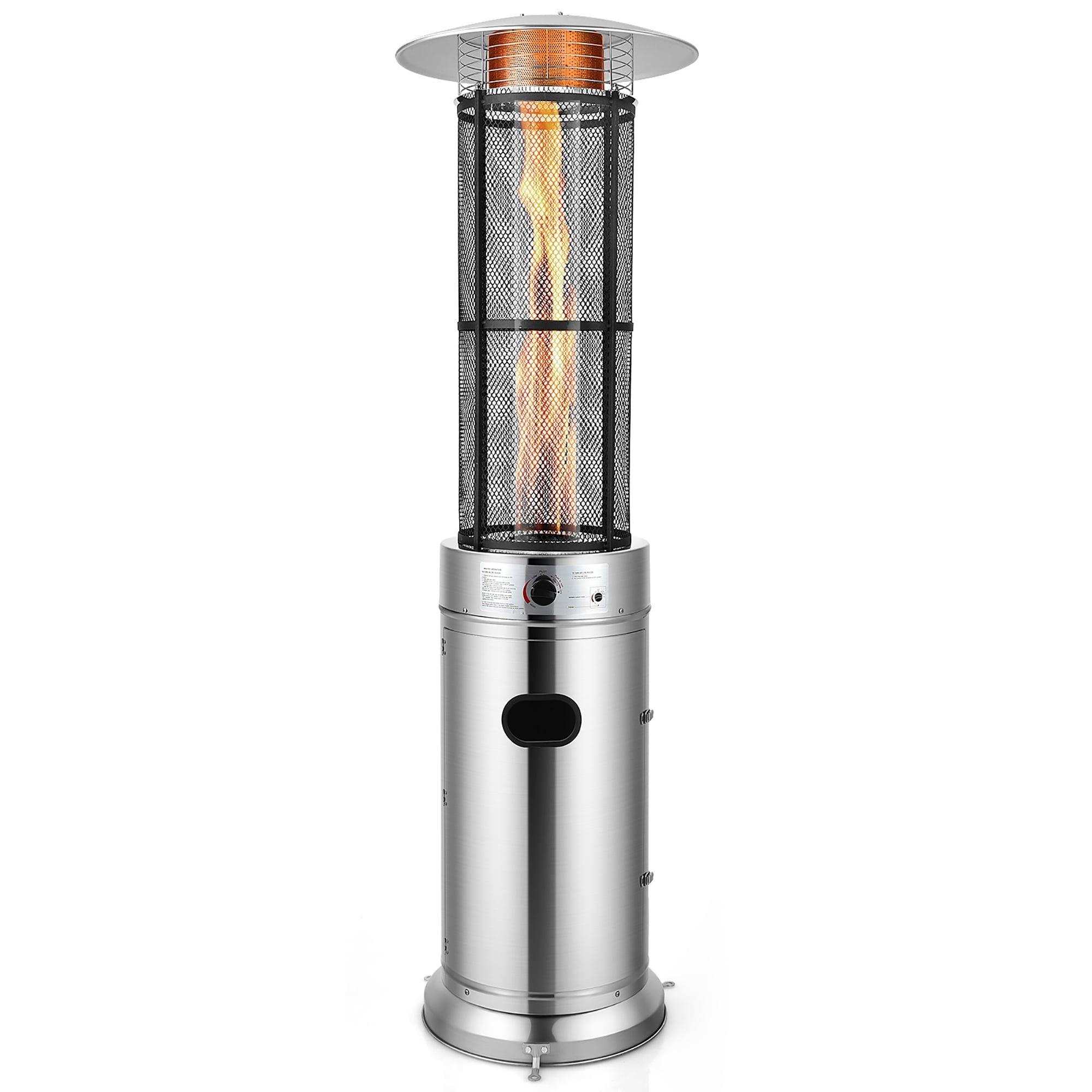 High Efficiency 60,000 Btus Gas Patio Heater With Wheels Commercial And  Residential Outdoor Heat - Stainless Steel