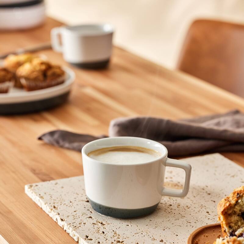 Libbey Austin 17.5-ounce Large Porcelain Coffee Mug, Set of 4, Basalt Blue - Set of 4