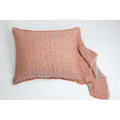Kent Linen Sham, Tangerine/Natural, Standard