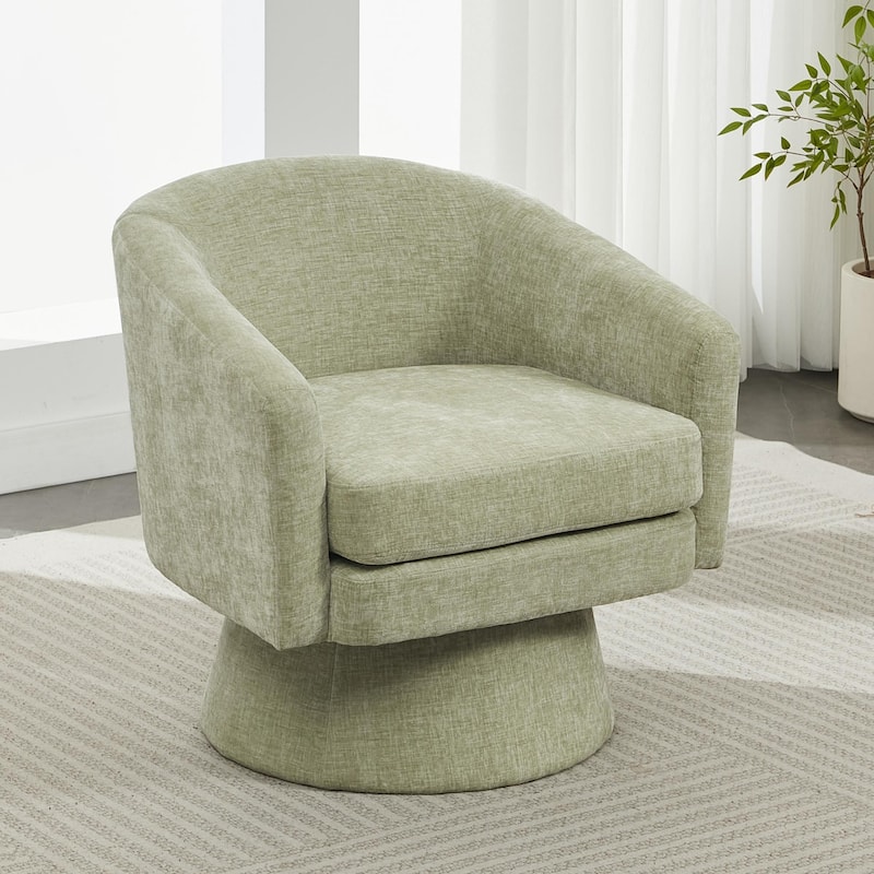 Christopher Knight Home - Eulalia Chenille 360° Swivel Barrel Chair with Plush Cushioning