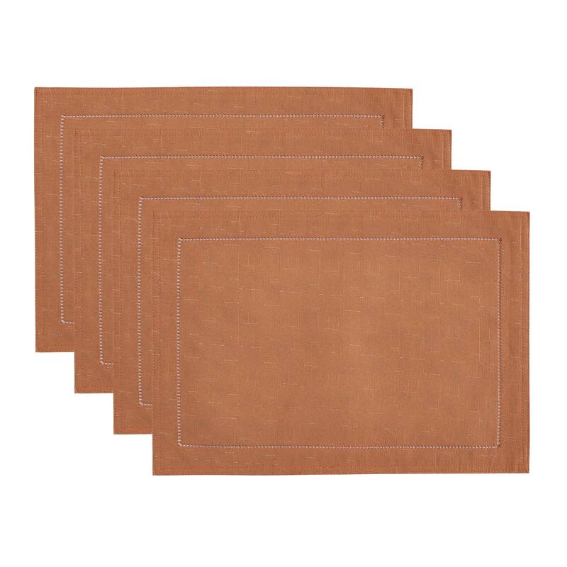 Alison Eyelet Punched Border Fabric Placemat, Set of 4