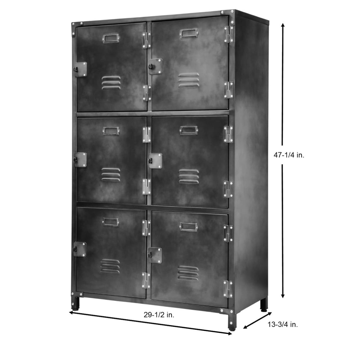 Alle 6 Door Steel Storage Locker With Dark Weathered Alle 6 Door Steel Storage Locker