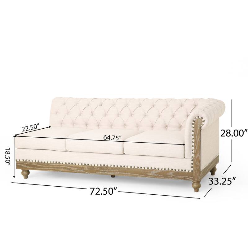 Castalia Chesterfield Tufted 7-seat Sectional Sofa by Christopher Knight Home - 114.00" L x 70.00" W x 31.50" H