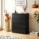 preview thumbnail 1 of 8, 4-Drawer Vanity Desk, Handleless Design, Suitable for Bedroom and Living Room Black