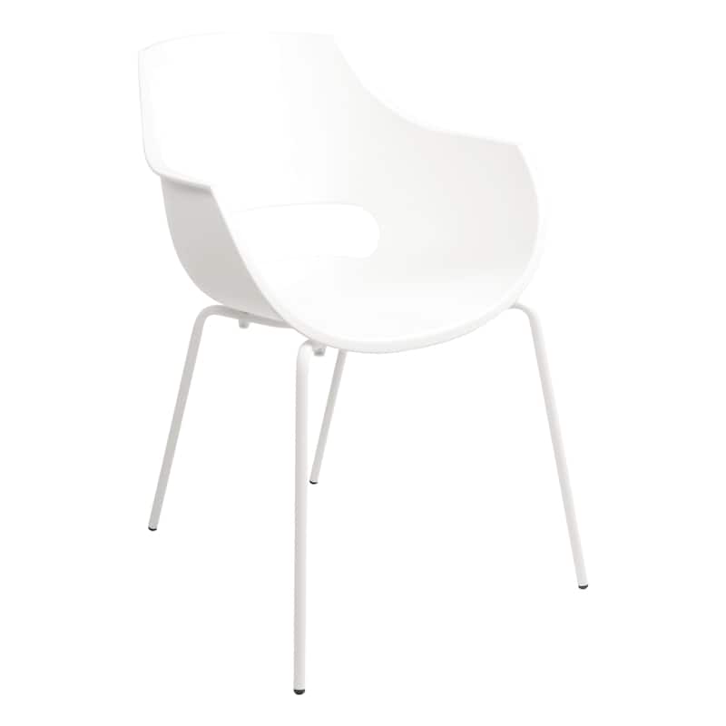 Furnish Theory Urban-ML Pro Indoor/Outdoor Stackable Dining Armchairs Polypropylene Shell & Powder-Coated Steel Legs (Set of 2)