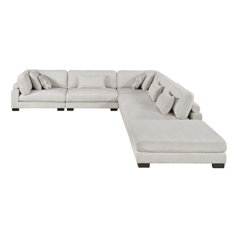 Abbeville Microfiber 6-Piece Modular Sectional with Ottoman