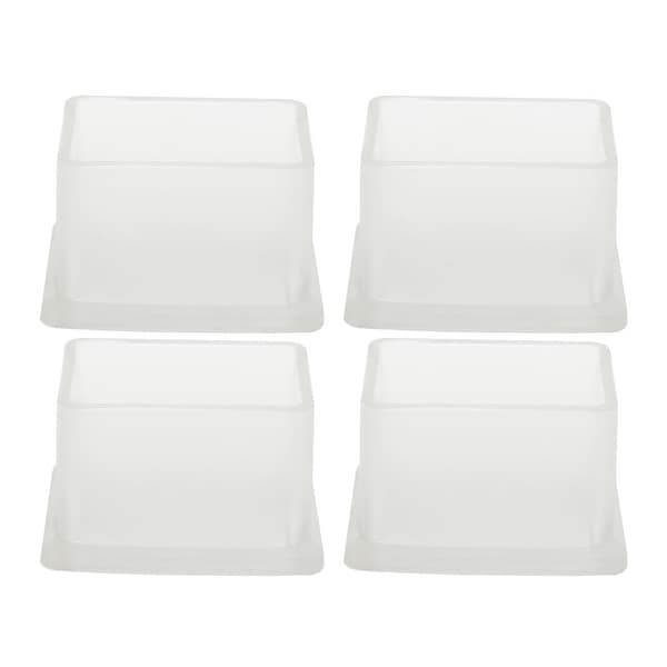 Clear PVC Chair Leg Caps End Pad Feet Cover Furniture Slider Floor Protector 4pcs 1" x 1.5" (25x38mm) Inner Size