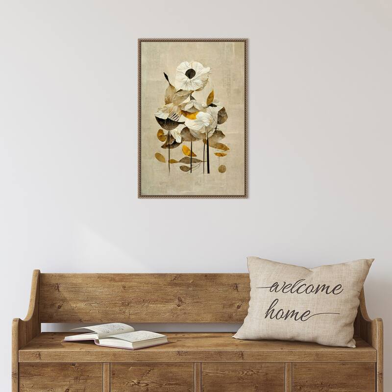 Sunbathing Flower by Treechild Framed Canvas Wall Art Print