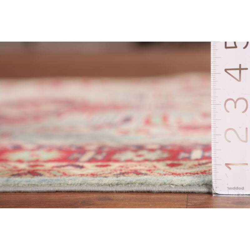 Oriental Blue Kazak Area Rug Hand-Knotted Wool Carpet - 3'8" x 5'8"