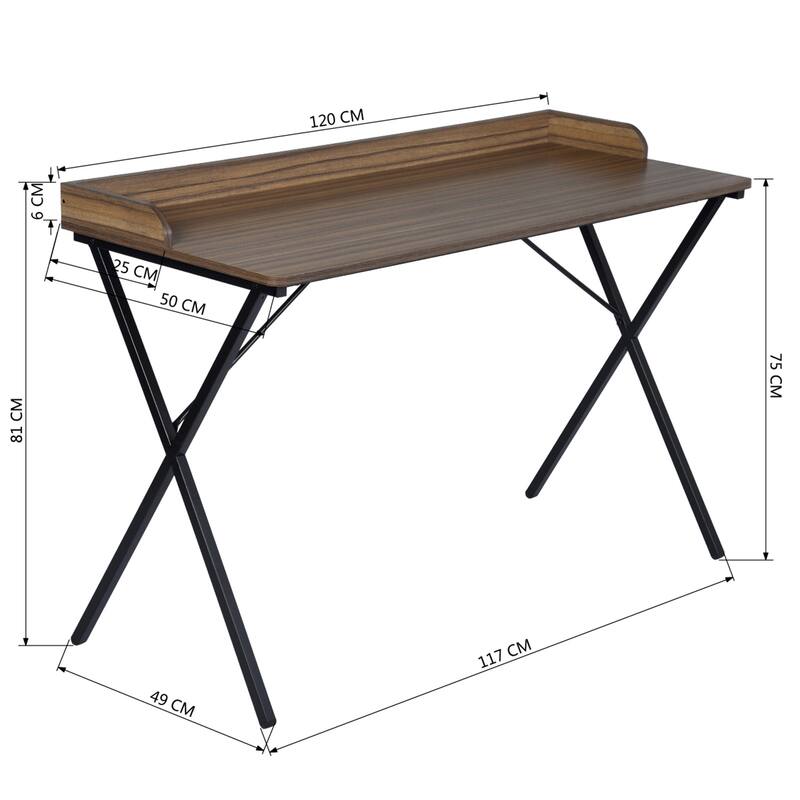 Homy Casa Modern Black Computer Desk, Metal Legs Office Writing Table