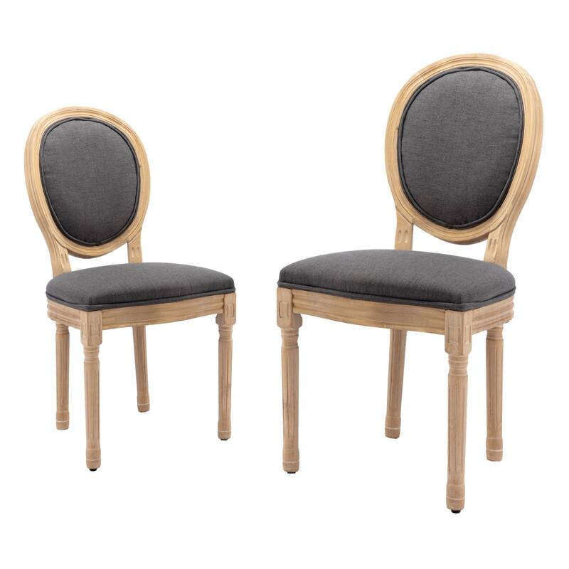 French Chair Dining Chair Solid Wood with Nailhead Trim Set of 2