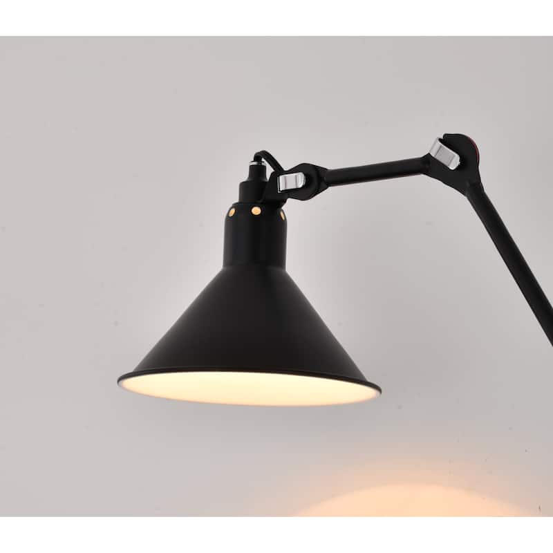 Matte Black Wall Sconce With A Metal Shade