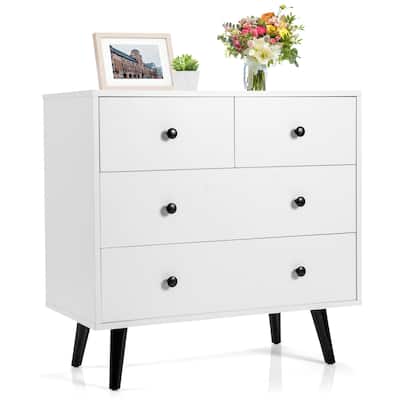 Wooden Storage Unit Sturdy Chest Dresser with Spacious Drawers