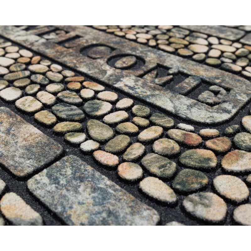 Mohawk Home Welcome Garden Pebbles All Weather Recycled Rubber Door Mat - 1'11" x 2'11"