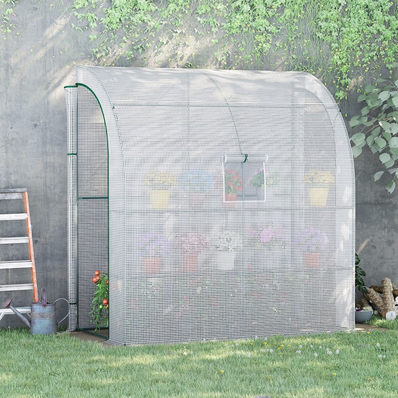 7' X 3' X 7' Outdoor Walk-in Greenhouse, White - Plastic/Steel - Portable
