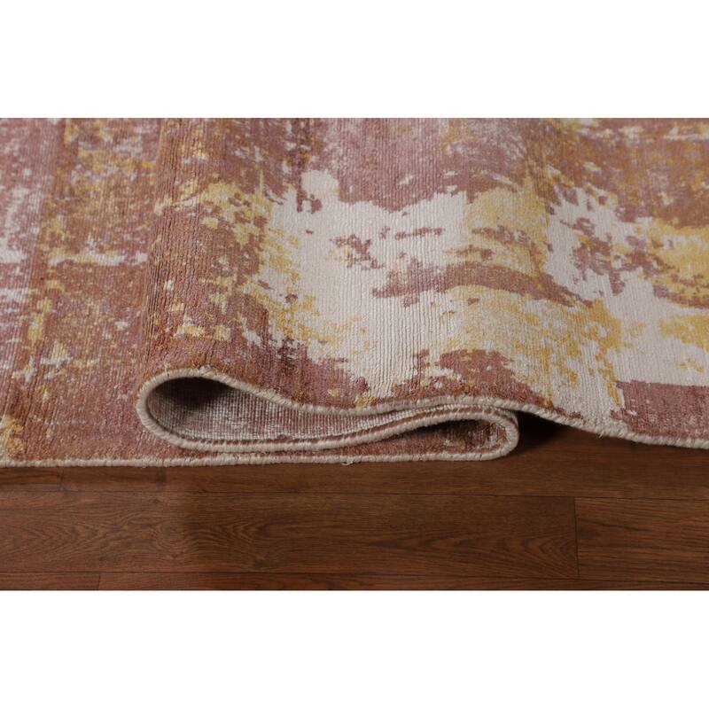 All-Over Contemporary Abstract Area Rug Hand-Knotted Wool Carpet - 9'0" X 12'0"