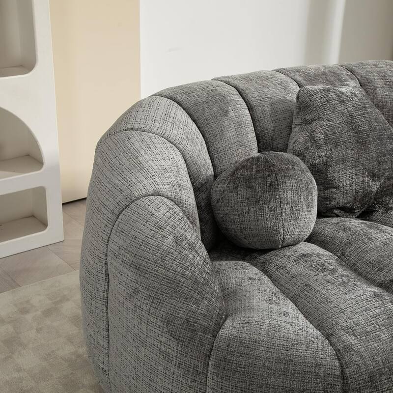 Roomfitters High Back Bean Bag Sofa Chair, Velvet Lazy Lounger Couch for Living Room