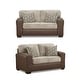preview thumbnail 11 of 18, Roundhill Furniture Marvella 3-Piece Living Room Set, Chocolate Faux Leather and Curly Shearling Upholstery