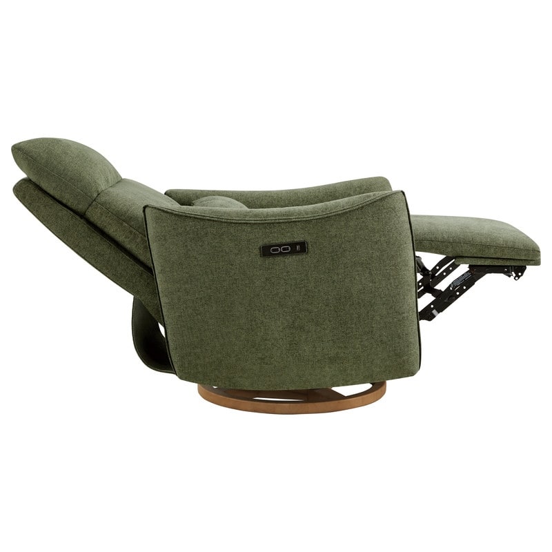 Spruce & Spring Power Swivel Recliner Chair Dual-Motor Nursery Glider with Lumber Pillow
