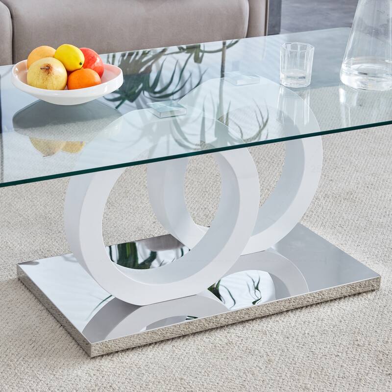 Stylish MDF Coffee Table with Glass Top for Versatile Living Spaces