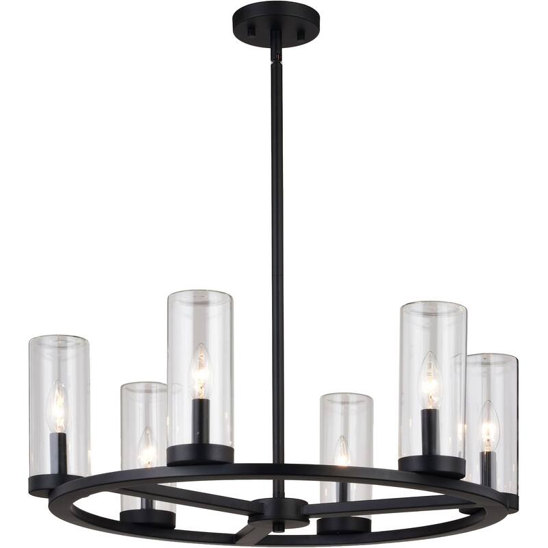 Vaxcel Lighting H0290 Grantley 6 Light 26" Wide Ring Chandelier - Matte Black