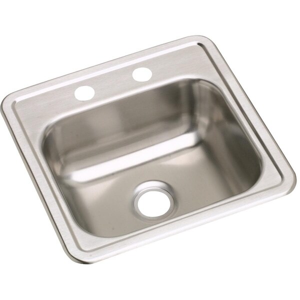 Elkay D11515 Dayton 15" Single Basin Drop In Stainless Steel Bar Sink - 2 Faucet Holes