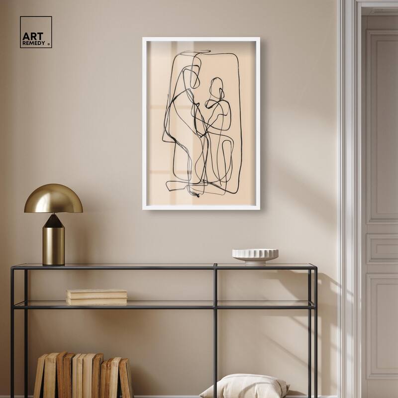 Embrace of Lines II Shadowbox by Art Remedy