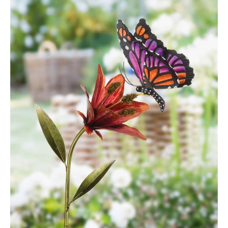Butterfly Flower Stake - Pink
