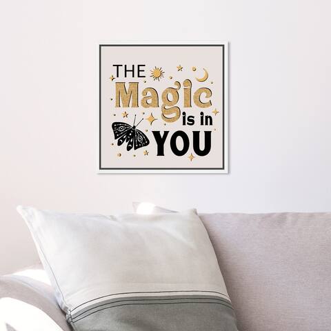 Oliver Gal 'Magic In You' Typography and Quotes Black Wall Art Canvas Print