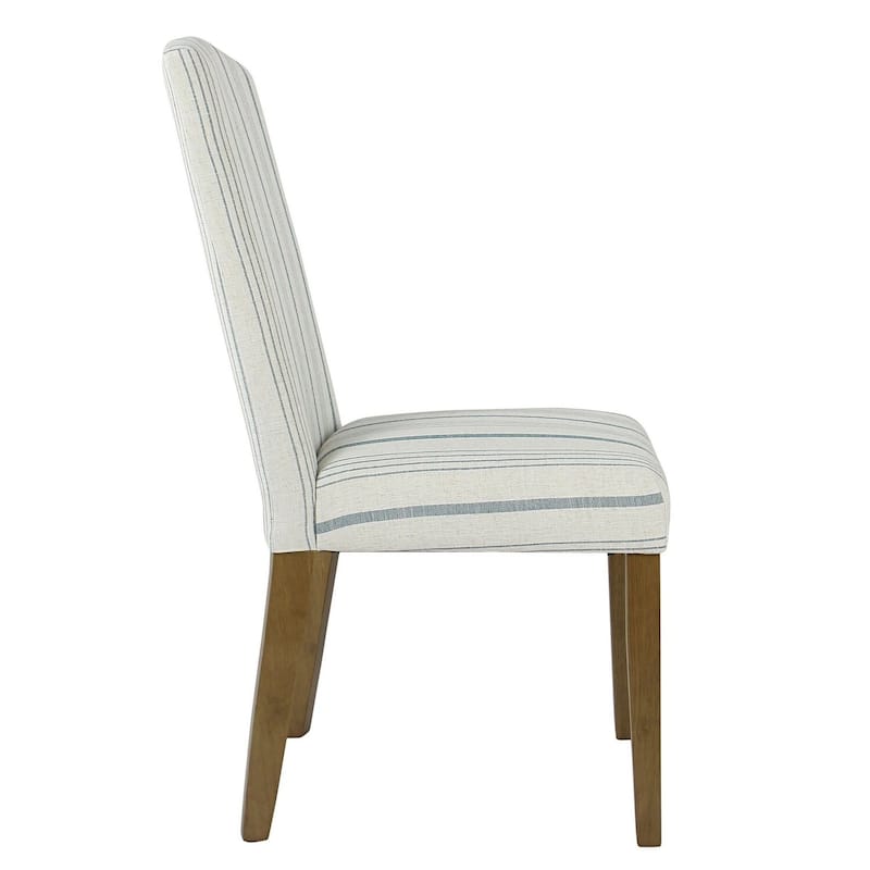 Brown/White Fabric Upholstered Wood Frame Dining Chair, Sturdy Dining Chair for Dining Rooms - 23.5