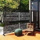 preview thumbnail 38 of 166, Outdoor Privacy Screen with Stand for Patio Garden Metal Fence Black - 007-Leaves
