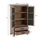 preview thumbnail 8 of 9, Farmhouse Wood and Metal 2-Drawer 2-Door Storage Cabinet - 4-Ft Tall
