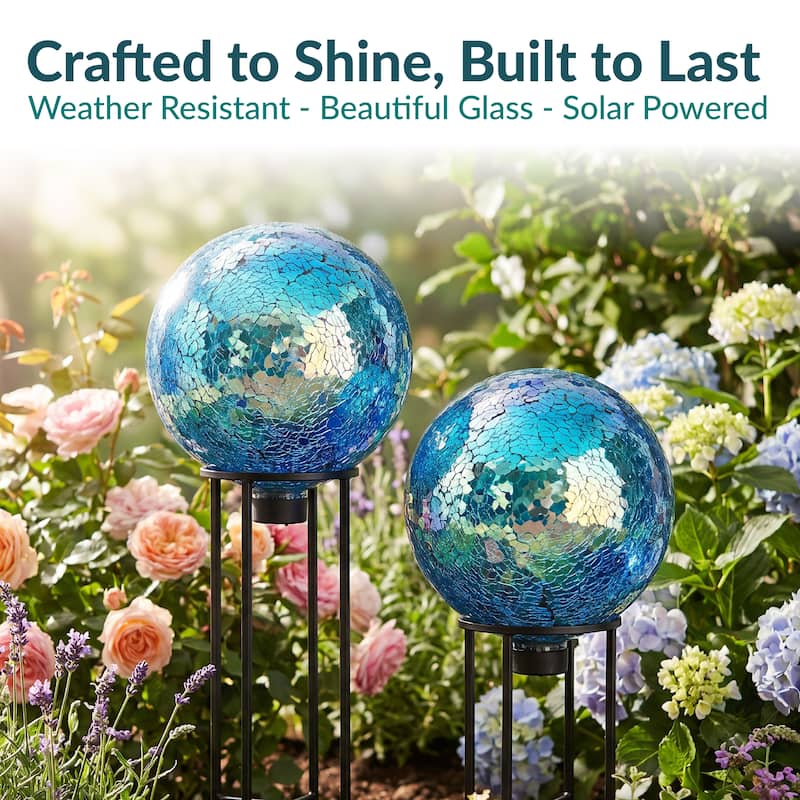 Sunnydaze 10-Inch Solar Glass Gazing Garden Globe