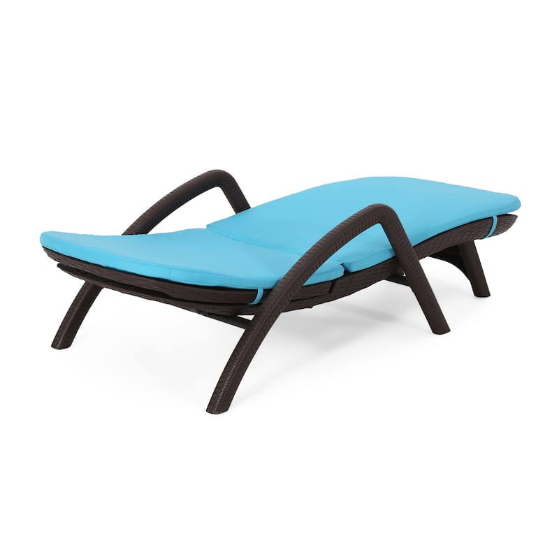 Outdoor Chaise Lounge Chair Ergonomic Armchair with Cushion for Poolside Patio Garden