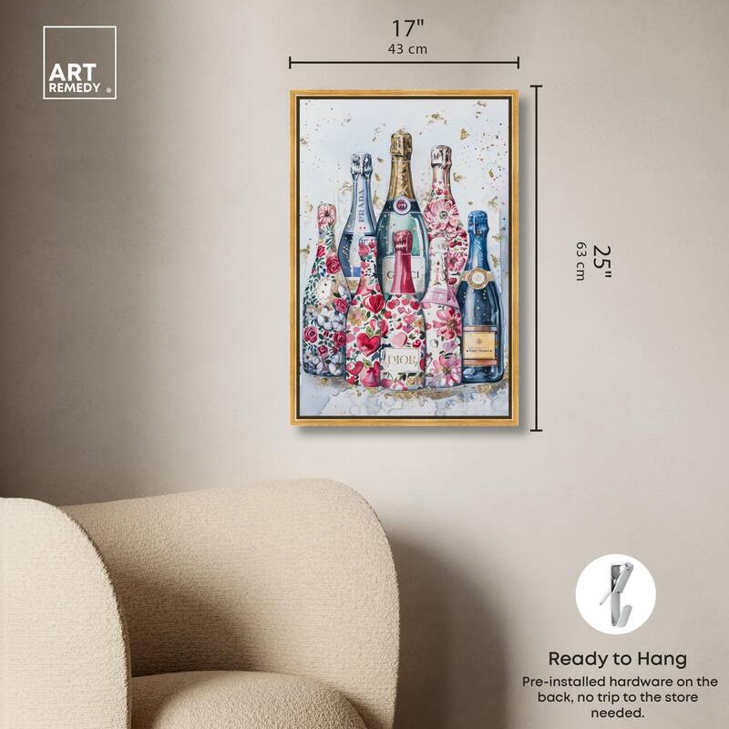 Intricate Floral Champagne Canvas by Art Remedy