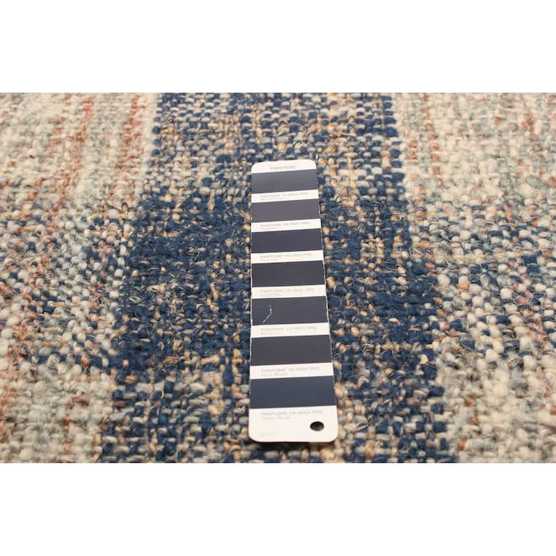 ECARPETGALLERY Flat-Weave Palas Denizli Dark Navy Jute Kilim - 5'6 x 7'7