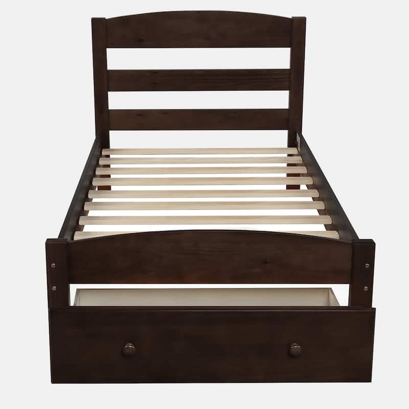 Platform Twin Bed Frame with Storage Drawer