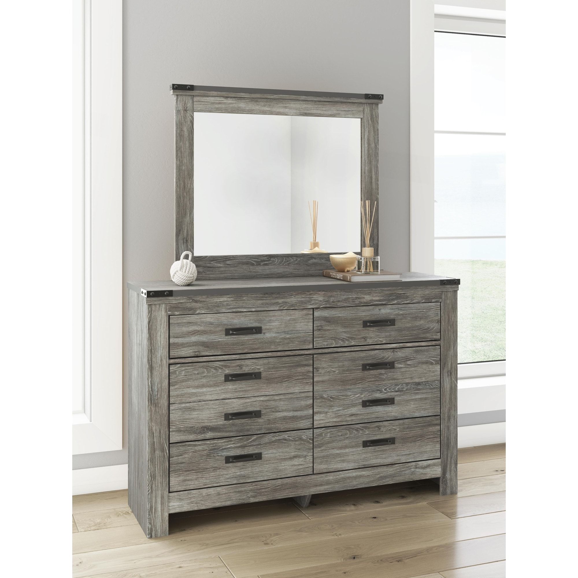 Signature Design by Ashley Frandern Gray Dresser and Mirror