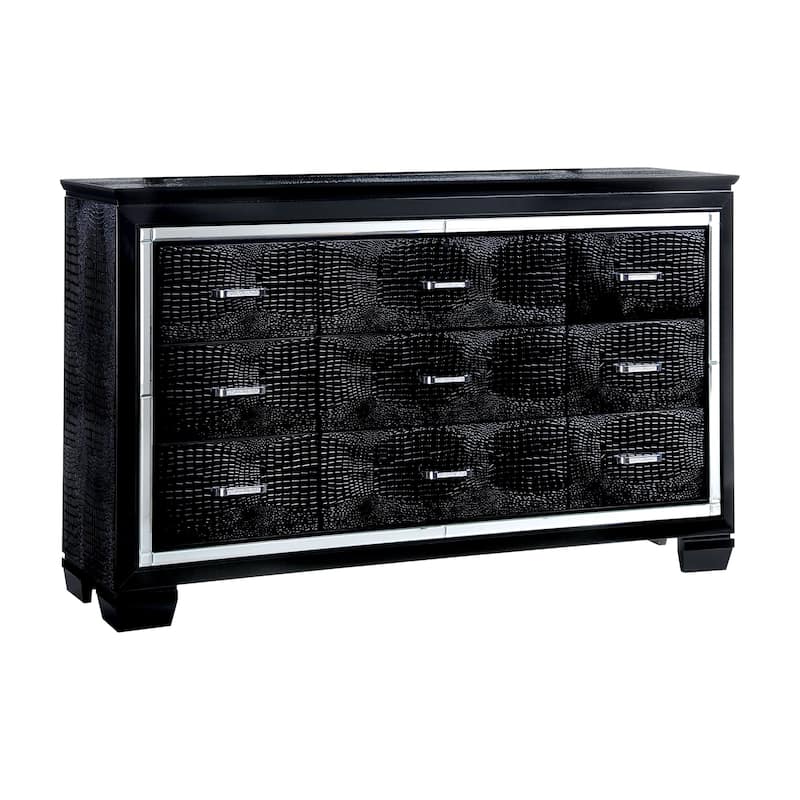 Ruff Contemporary 56-inch Wide 9-Drawer Solid Wood Dresser by Furniture of America
