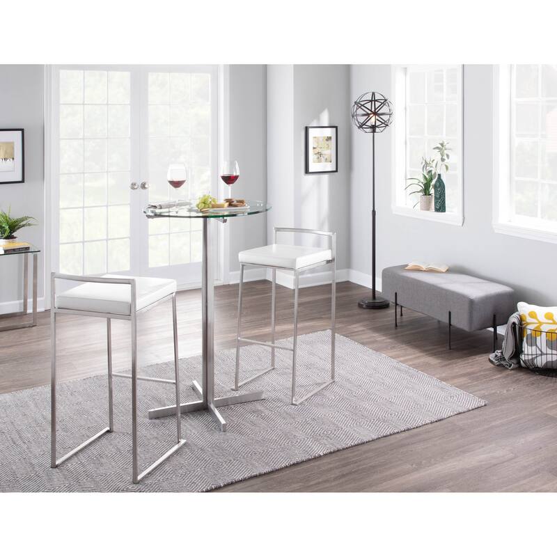 Silver Orchid Forrest Stainless Steel Stackable Fully Welded Bar Stool (Set of 3)